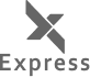 The logo of express in black, featuring a stylized letter 'x' above the word 'express'.