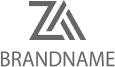 Logo of "z/a brandname" featuring stylized letters z and a in a unique design, predominantly in black on a white background.
