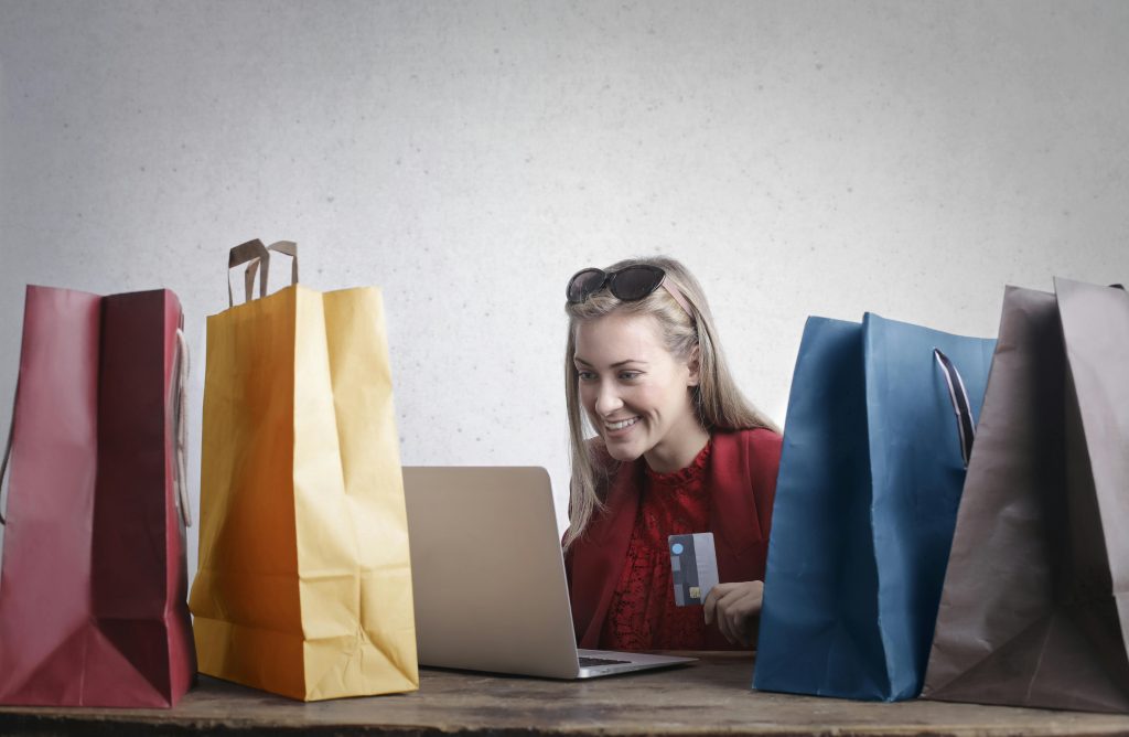 image of a girl shopping online on a ecommerce site