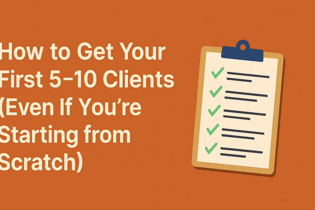 Digital thumbnail showing “How I Got 10 Clients in 30 Days Using God Mode Strategy” with a person silhouette and neon green text.